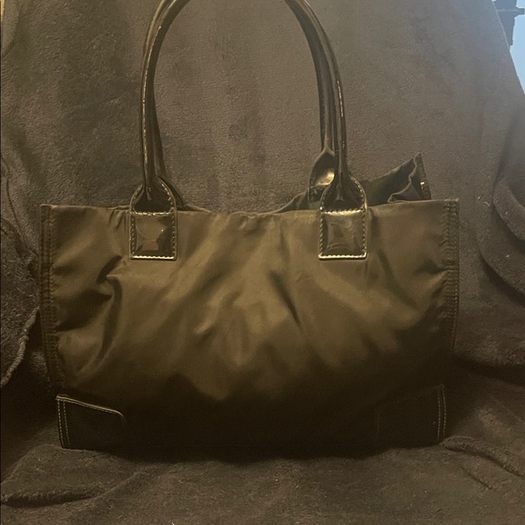 Tory Burch Black Nylon Logo Tote - Picture 2 of 12